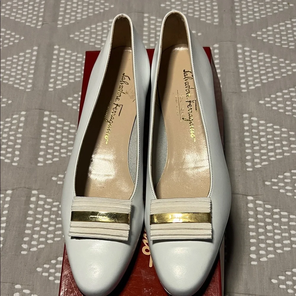 Salvatore Ferragamo White Leather Loafers - Picture 12 of 16